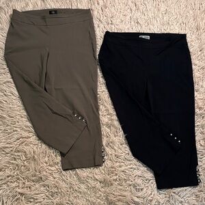 JM Collection Bundle of 2 Pairs of Jeweled Capri Pants Size PM